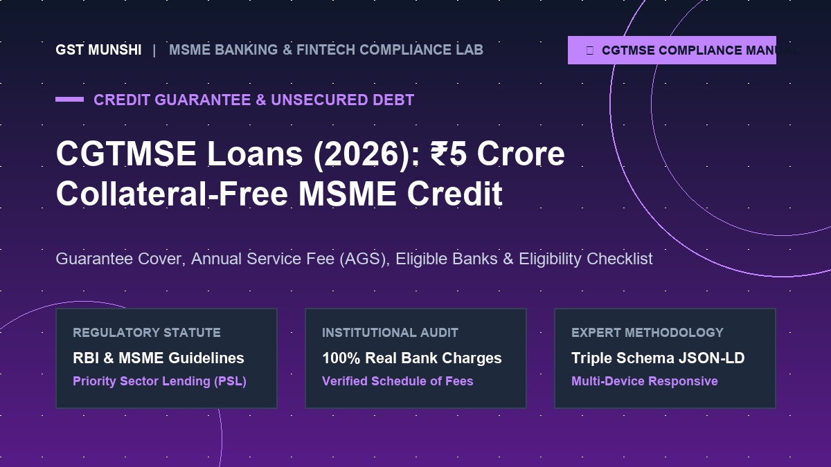 CGTMSE collateral free business loan up to 5 crore flowchart showing guarantee cover and banks