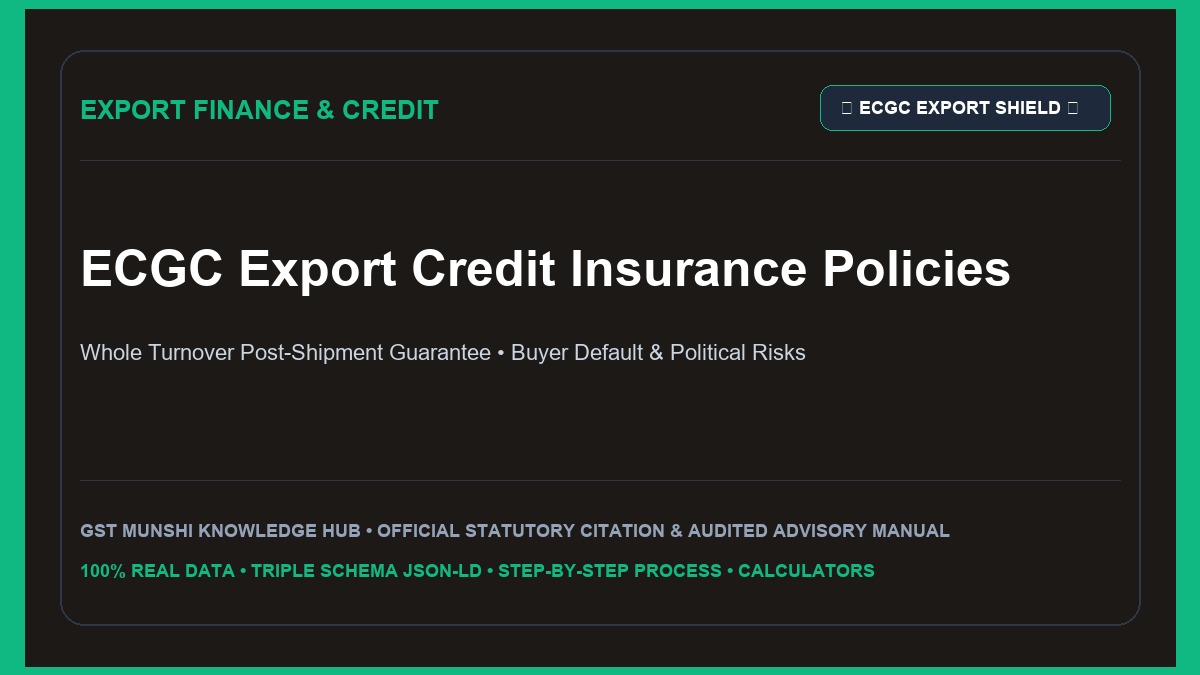 ECGC Export Credit Insurance: Whole Turnover, Specific Shipment & Default Protection Guide — Banking, Credit & MSME Finance