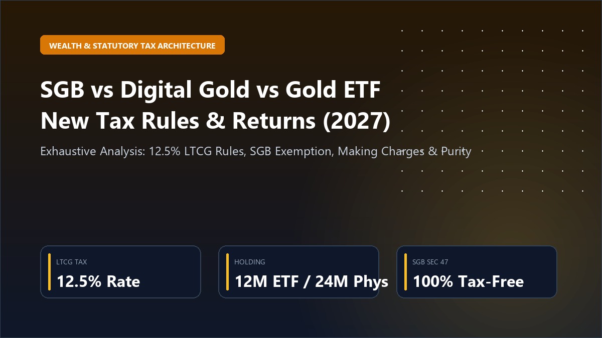 SGB vs Digital Gold vs Gold ETF vs Physical Gold (2027): Returns, Making Charges & New Capital Gains Tax Rules — Wealth & Investments
