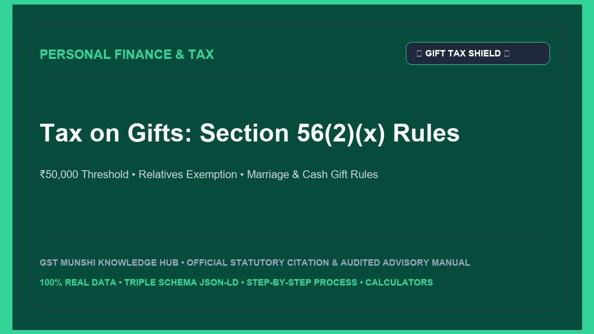 Income Tax on Gifts Under Section 56(2)(x): Relatives, Weddings & Cash Rules Guide — Income Tax & Corporate Compliance