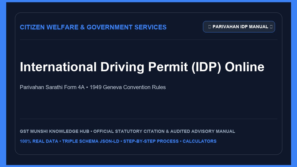 International Driving Permit (IDP) India: Online Parivahan Apply Guide — Government Schemes & Welfare