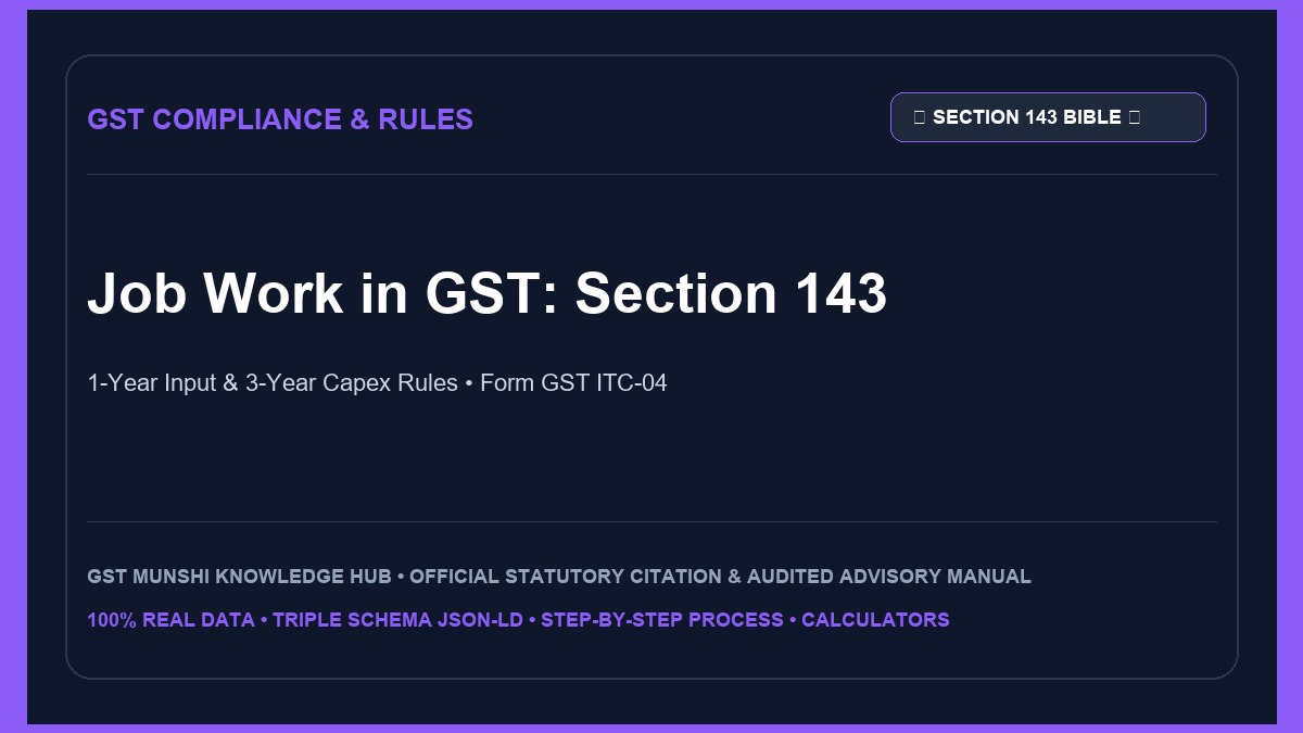 Job Work Under GST: Section 143, Form ITC-04 & Delivery Challan Complete Guide — GST Compliance & Rules