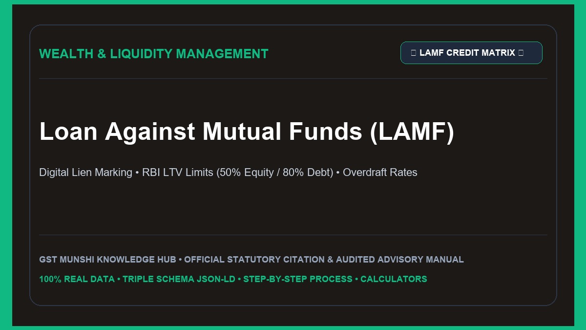 Loan Against Mutual Funds (LAMF): Digital Overdraft, RBI LTV Caps & Lien Marking Guide — Banking, Credit & MSME Finance