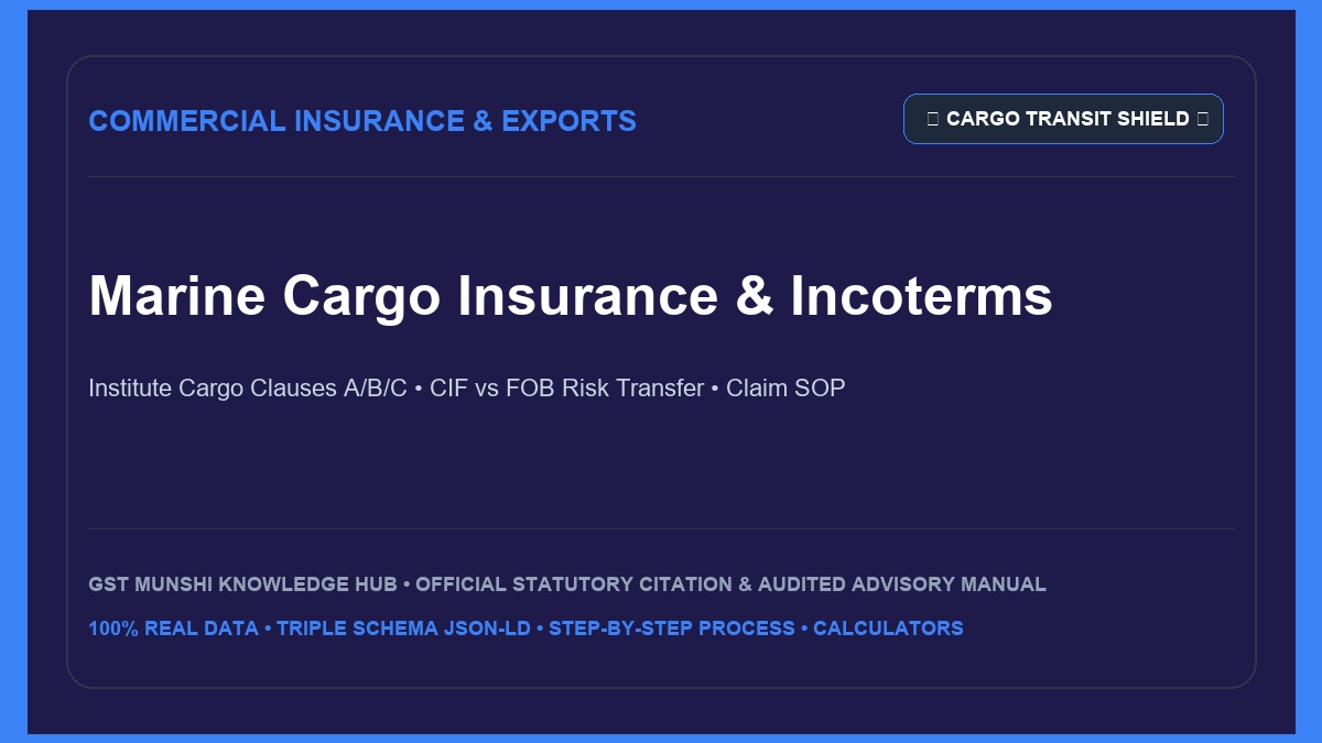 Marine Cargo Insurance Guide: Incoterms (CIF vs FOB), ICC Clauses & Claim SOP — Insurance & Risk Management
