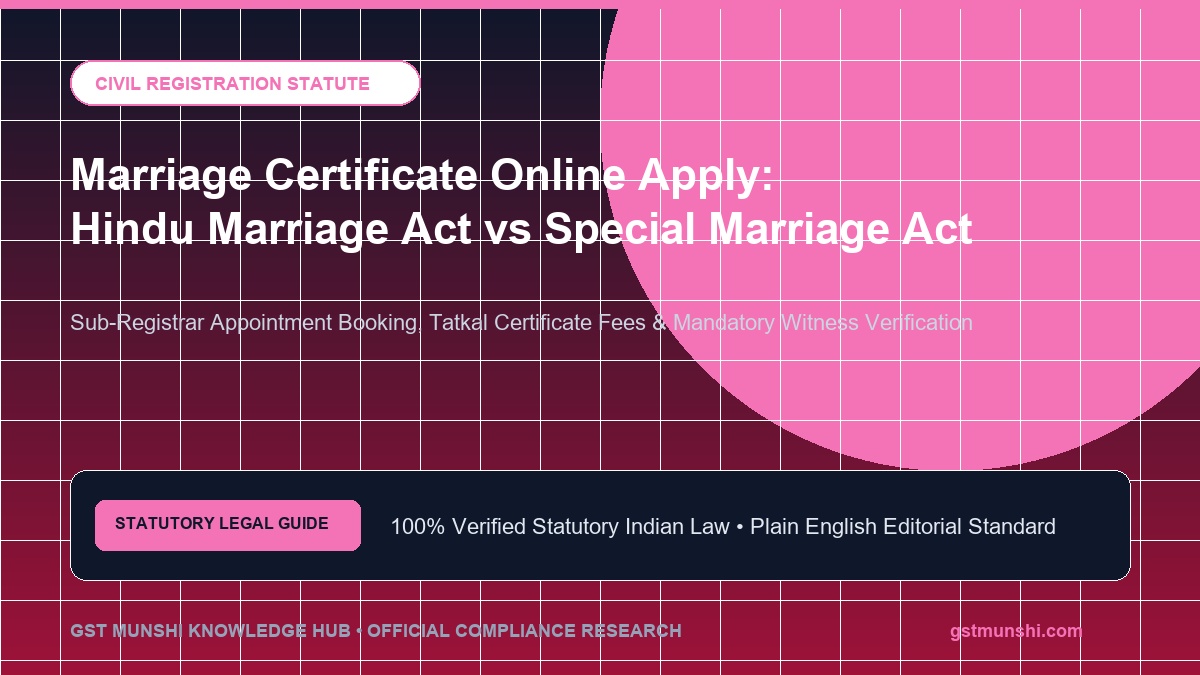 Illustration showing Marriage Certificate registration procedure under Hindu and Special Marriage Acts