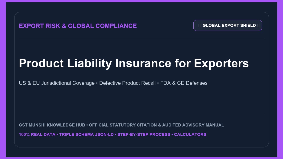 Product Liability Insurance: Export Manufacturers, US FDA, EU CE & Global Claims Guide — Insurance & Risk Management