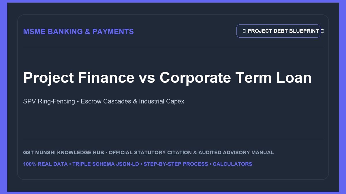 Project Finance vs Corporate Loan: Industrial Setup Capex Funding Guide — Banking & MSME Finance