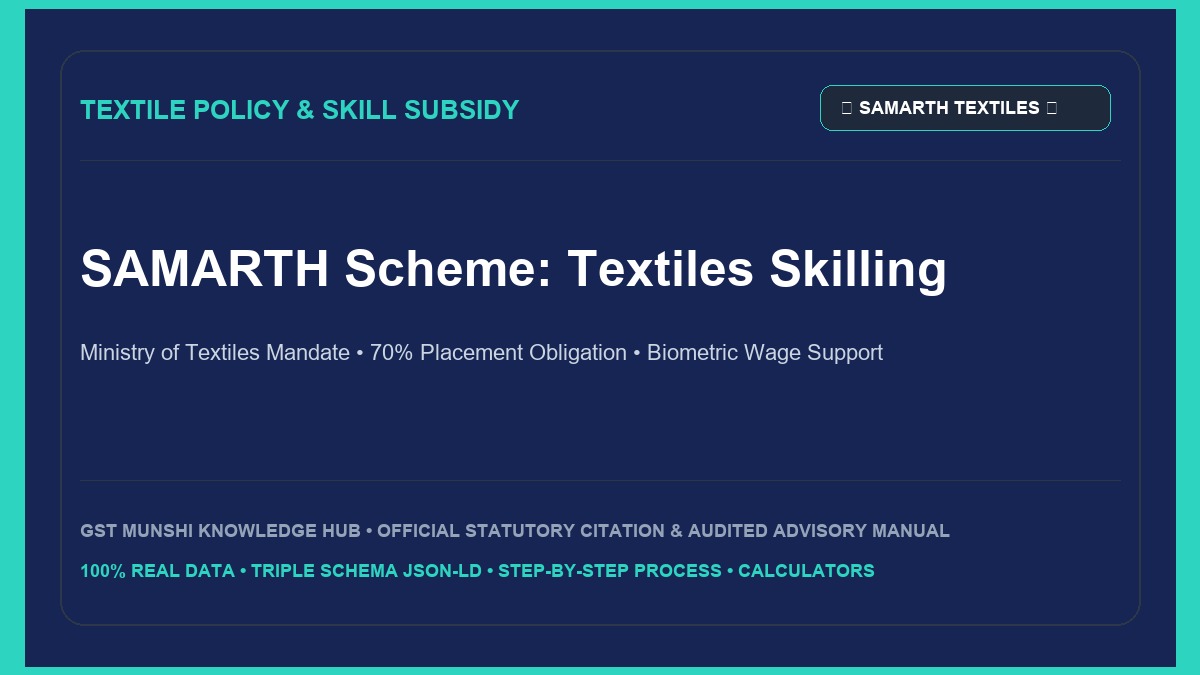 SAMARTH Scheme Guide: Ministry of Textiles Skill Training & Placement-Linked Subsidies — Government Schemes & Welfare