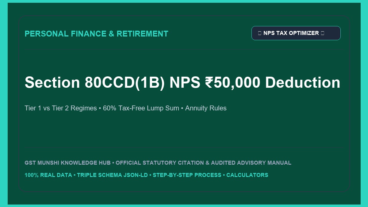 Section 80CCD(1B) NPS Tax Deduction: ₹50,000 Tier 1 vs Tier 2 Guide — Income Tax & Corporate Compliance
