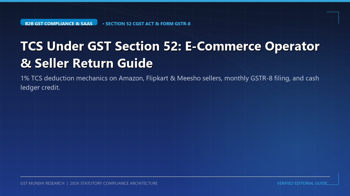 TCS Under GST Section 52: E-Commerce Operators & Seller Return Guide — GST Compliance